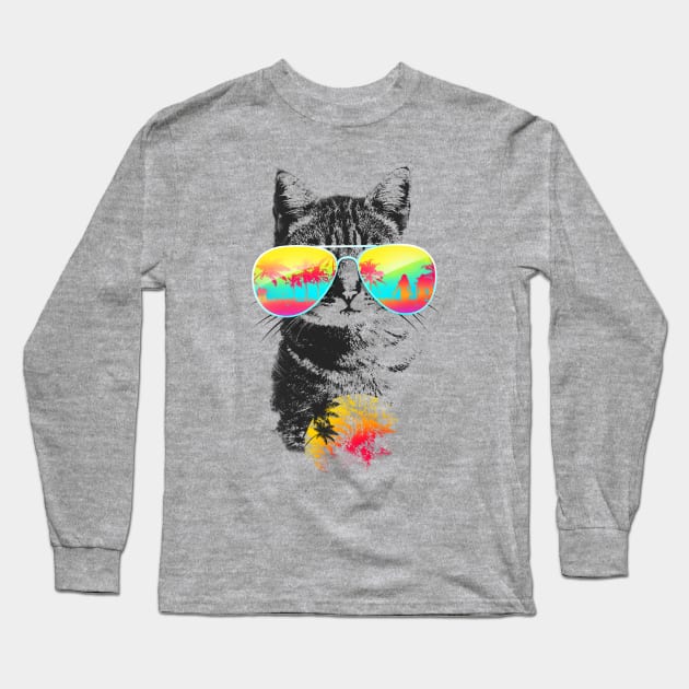 Cat Breeze Long Sleeve T-Shirt by Artemple